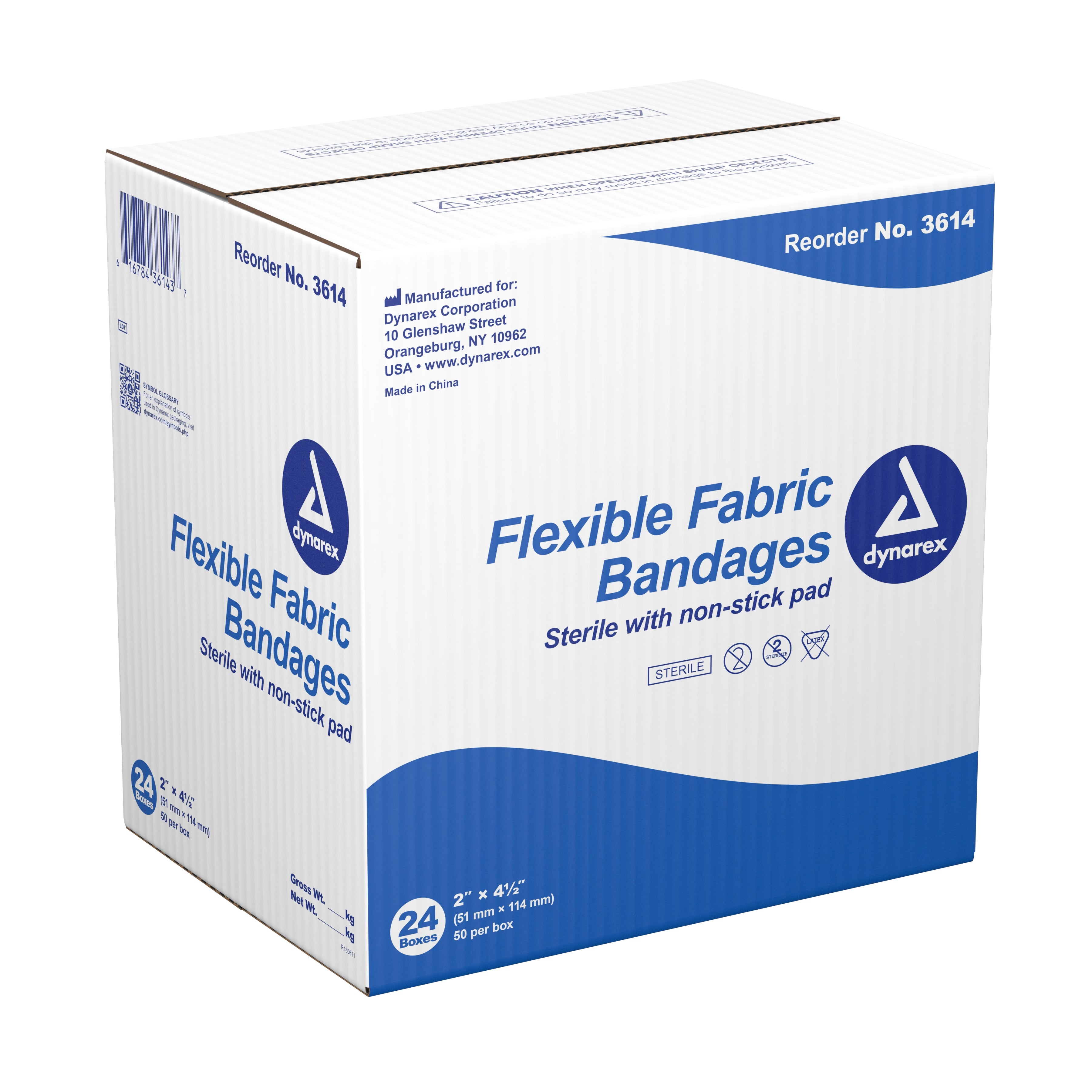 dynarex® Tan Adhesive Strip, 2 x 4Â½ Inch