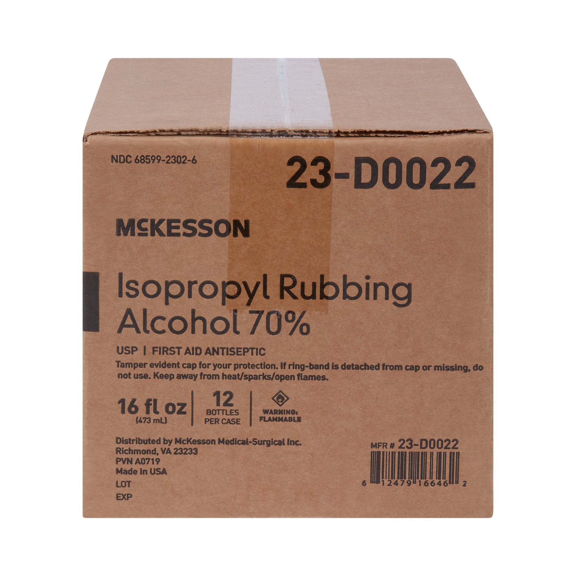 Mckesson Alcohol Isopropyl Rubbing 70% 16 Ounces - Case of 12 - Model 23-D0022