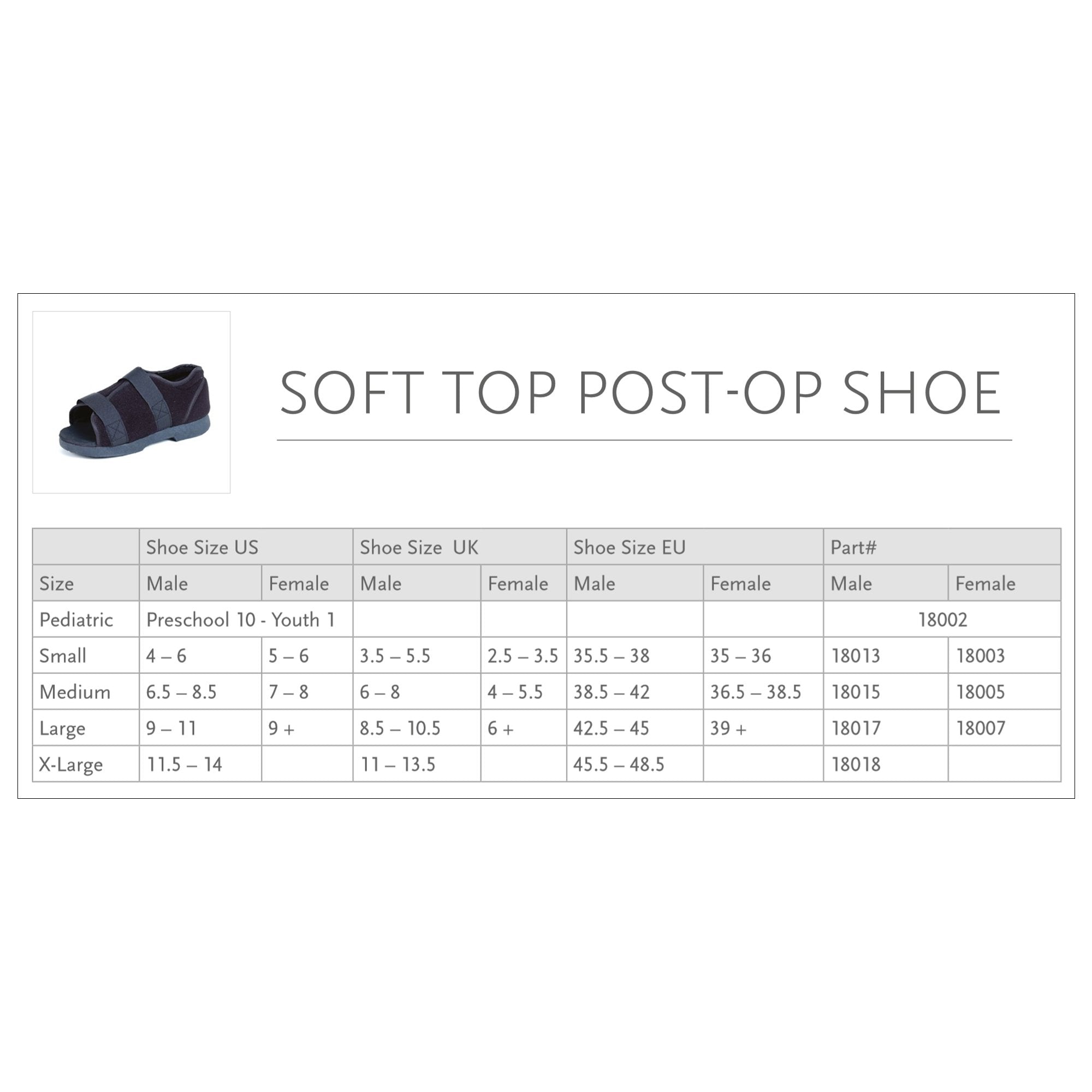 Ã–ssur® Soft Top Post-Op Shoe, Male, X-Large
