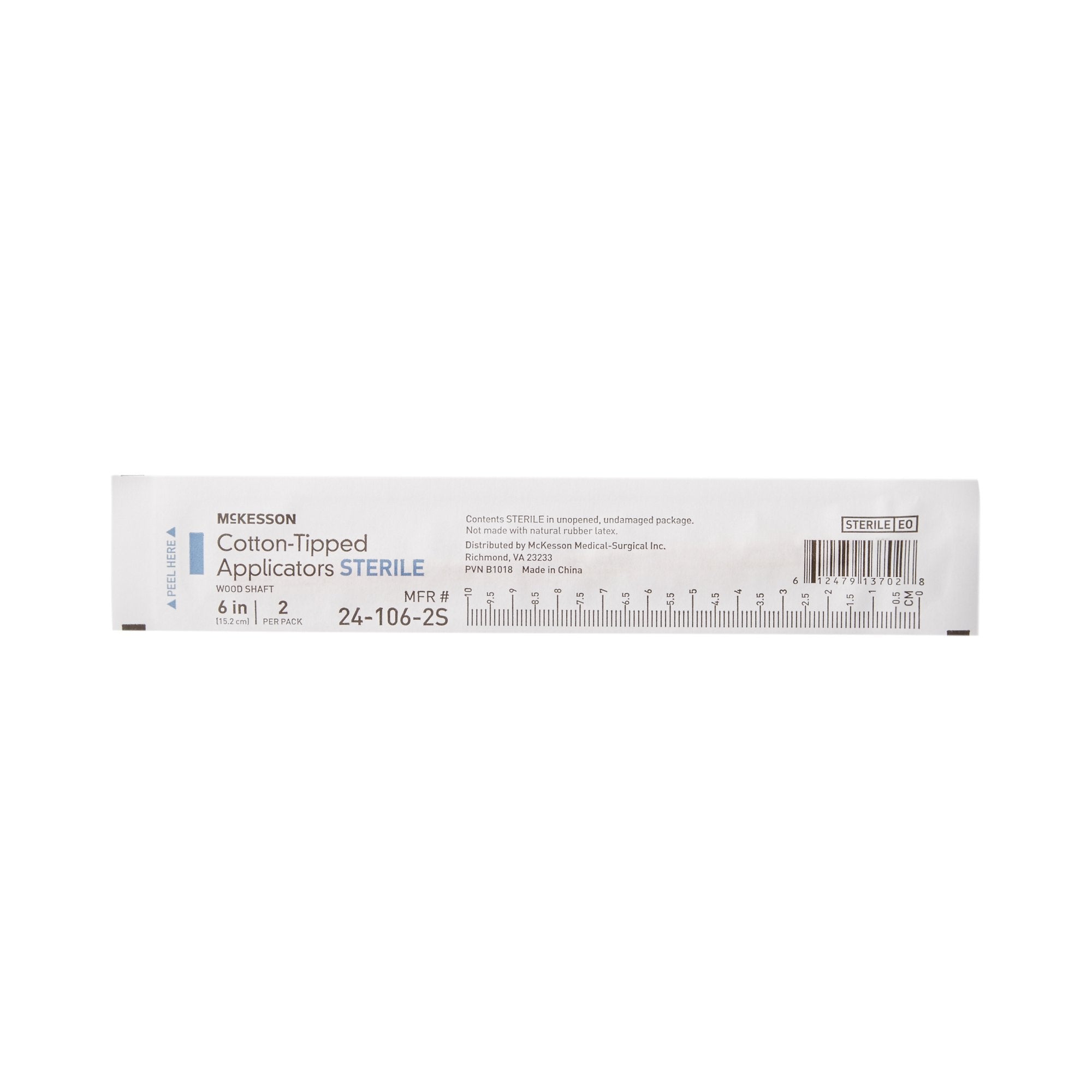 Swabstick McKesson Cotton Tip Wood Shaft 6 Inch Sterile 2 per Pack