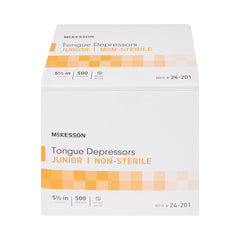 McKesson Tongue Depressor, Non-Sterile, Wooden, Junior, 5 1/2 in, 500 Count