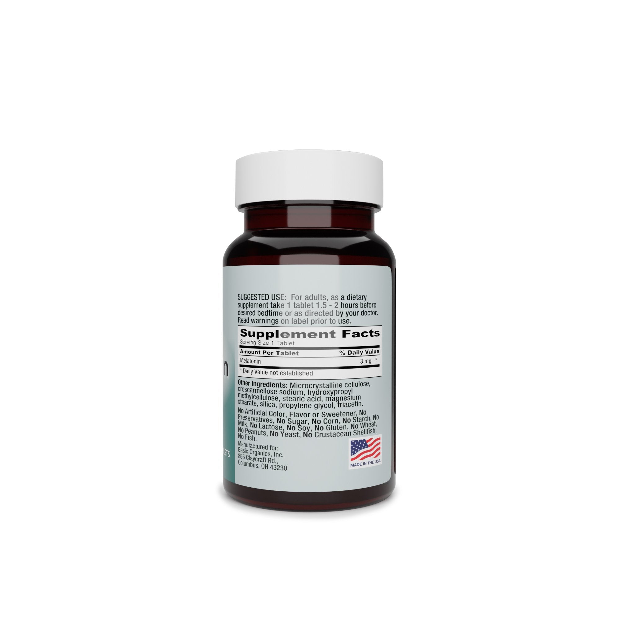 Basic Organics Melatonin Natural Sleep Aid