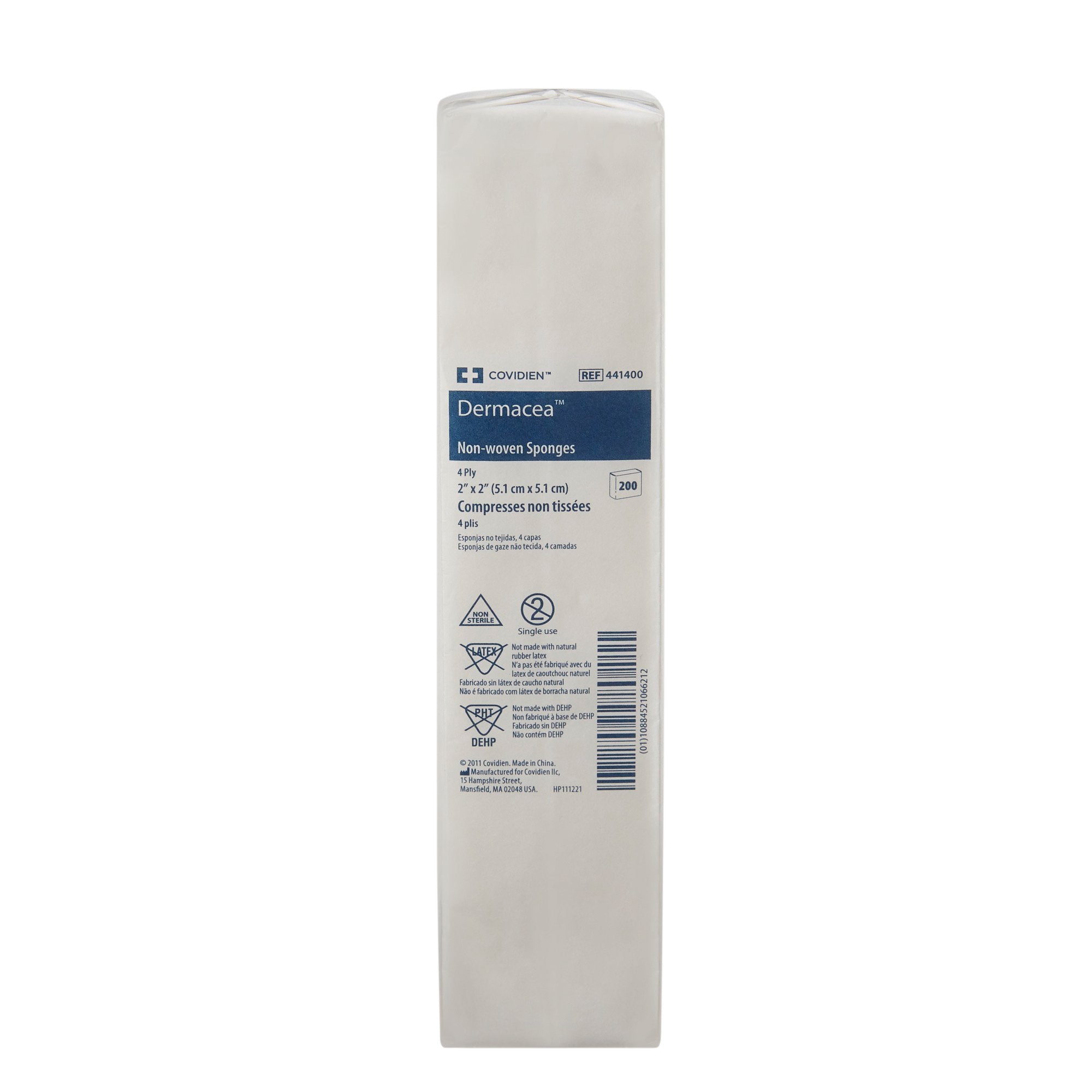Dermacea NonSterile Nonwoven Sponge, 2 x 2 Inch