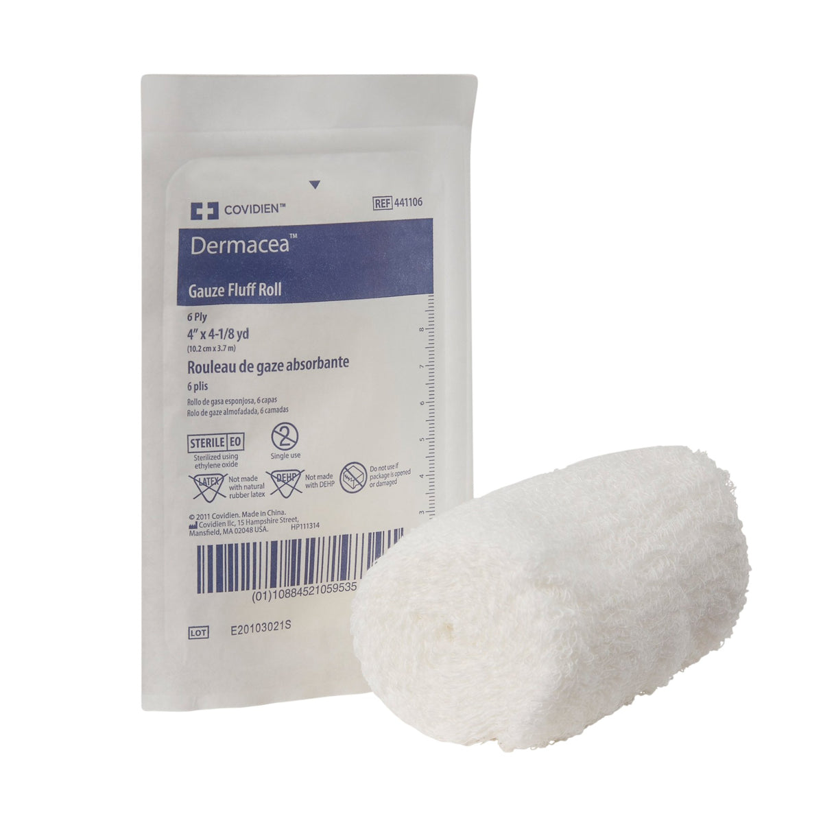 Dermacea Sterile Fluff Bandage Roll, 4in x 4-1/8 yd