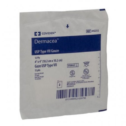 Dermacea Sterile USP Type VII Gauze Sponge, 4 x 4 Inch