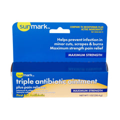sunmark® Bacitracin / Neomycin / Polymyxin B / Pramoxine First Aid Antibiotic with Pain Relief, 1 oz. Tube