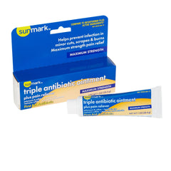 sunmark® Bacitracin / Neomycin / Polymyxin B / Pramoxine First Aid Antibiotic with Pain Relief, 1 oz. Tube