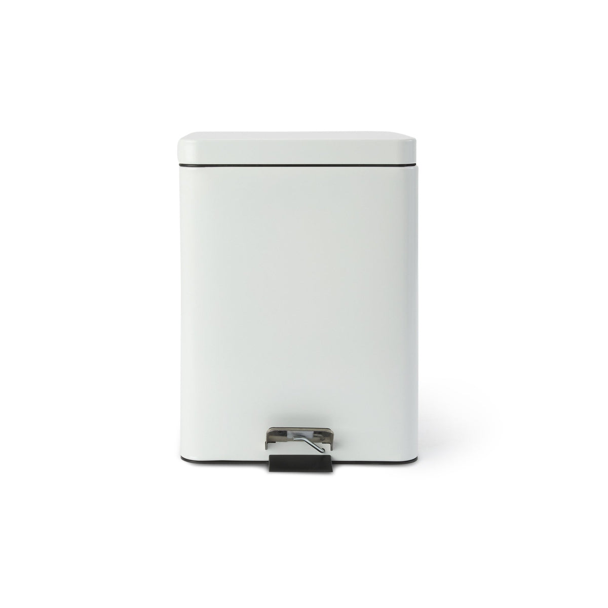 McKesson Trash Can With Plastic Liner, Square, Steel, Step-On, 20 QT, White