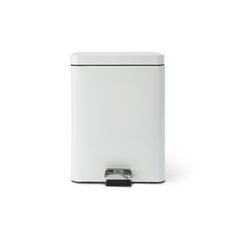 McKesson Trash Can With Plastic Liner, Square, Steel, Step-On, 20 QT, White