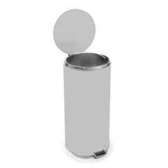 McKesson Trash Can with Plastic Liner, Step-On, Round, Steel, Silver, 32 Qt