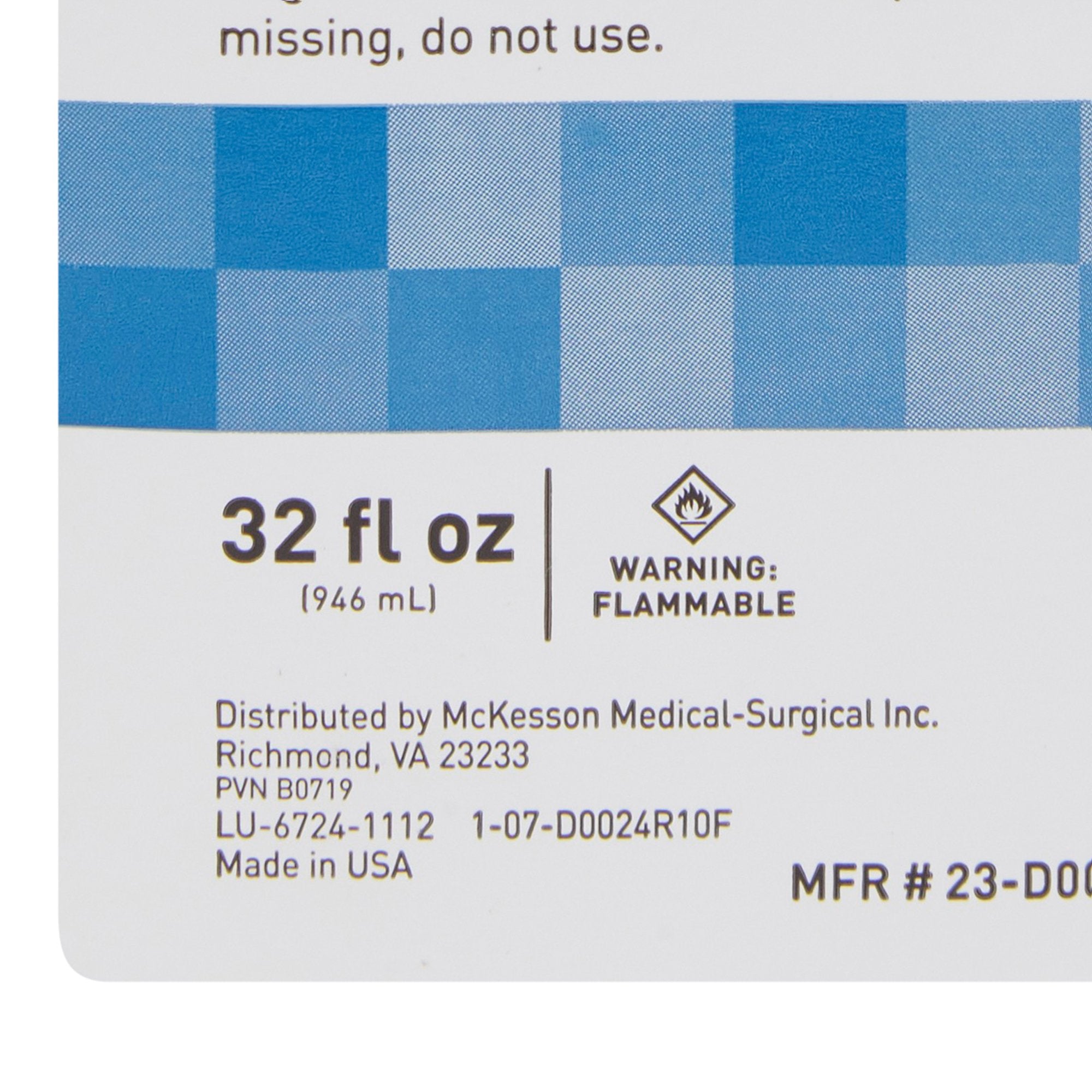 McKesson Antiseptic Isopropyl Alcohol 32 oz. Bottle Topical Liquid 70% Strength