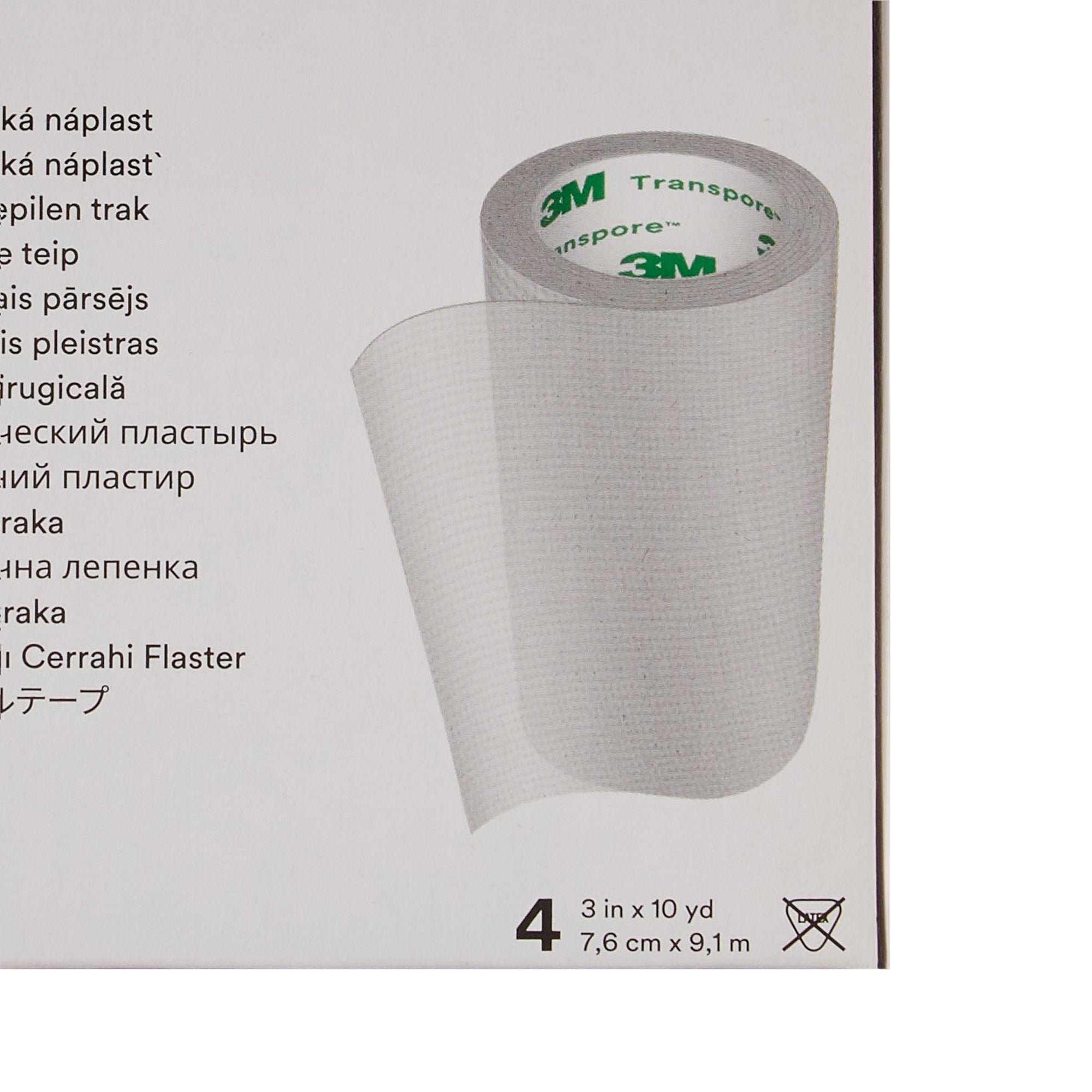 3M Transpore Plastic Medical Tape, 3 Inch x 10 Yard, Transparent