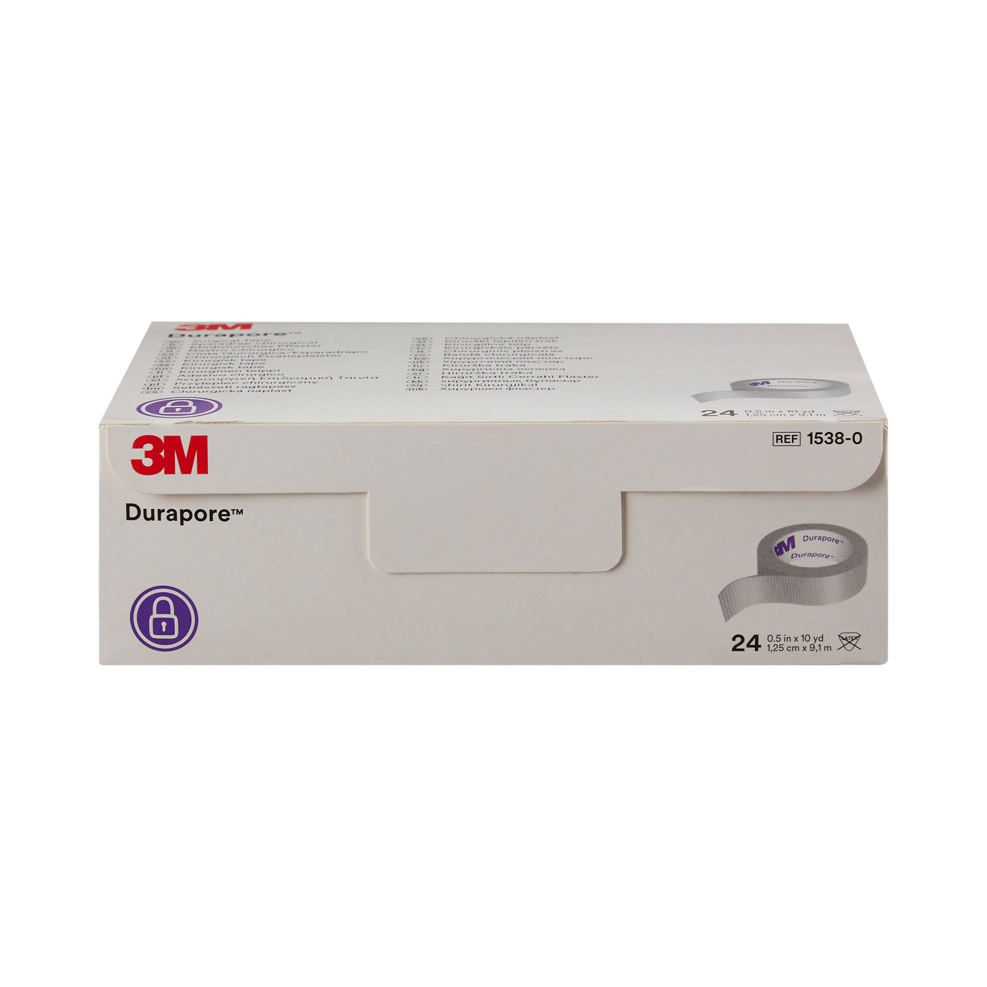 3M Durapore Silk-Like Cloth Medical Tape, 1/2 Inch x 10 Yard, White