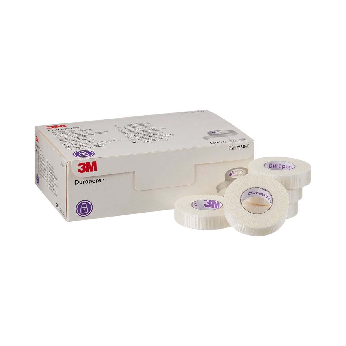 3M Durapore Silk-Like Cloth Medical Tape, 1/2 Inch x 10 Yard, White