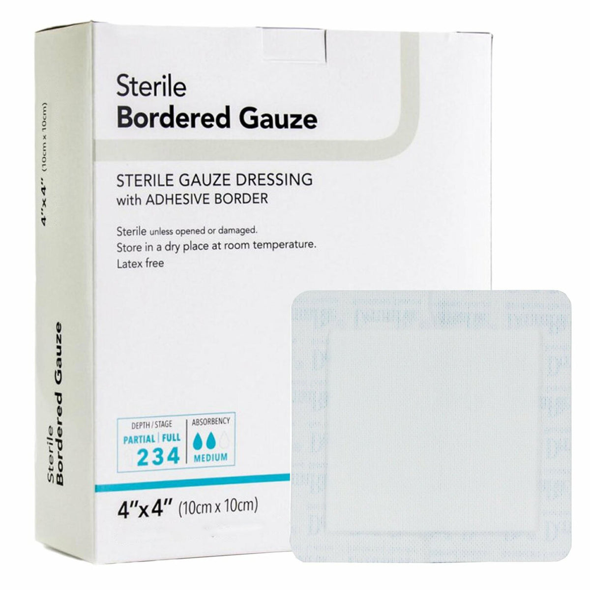 DermaRite® Adhesive Dressing, 4 x 4 Inch, White, Non-Sterile