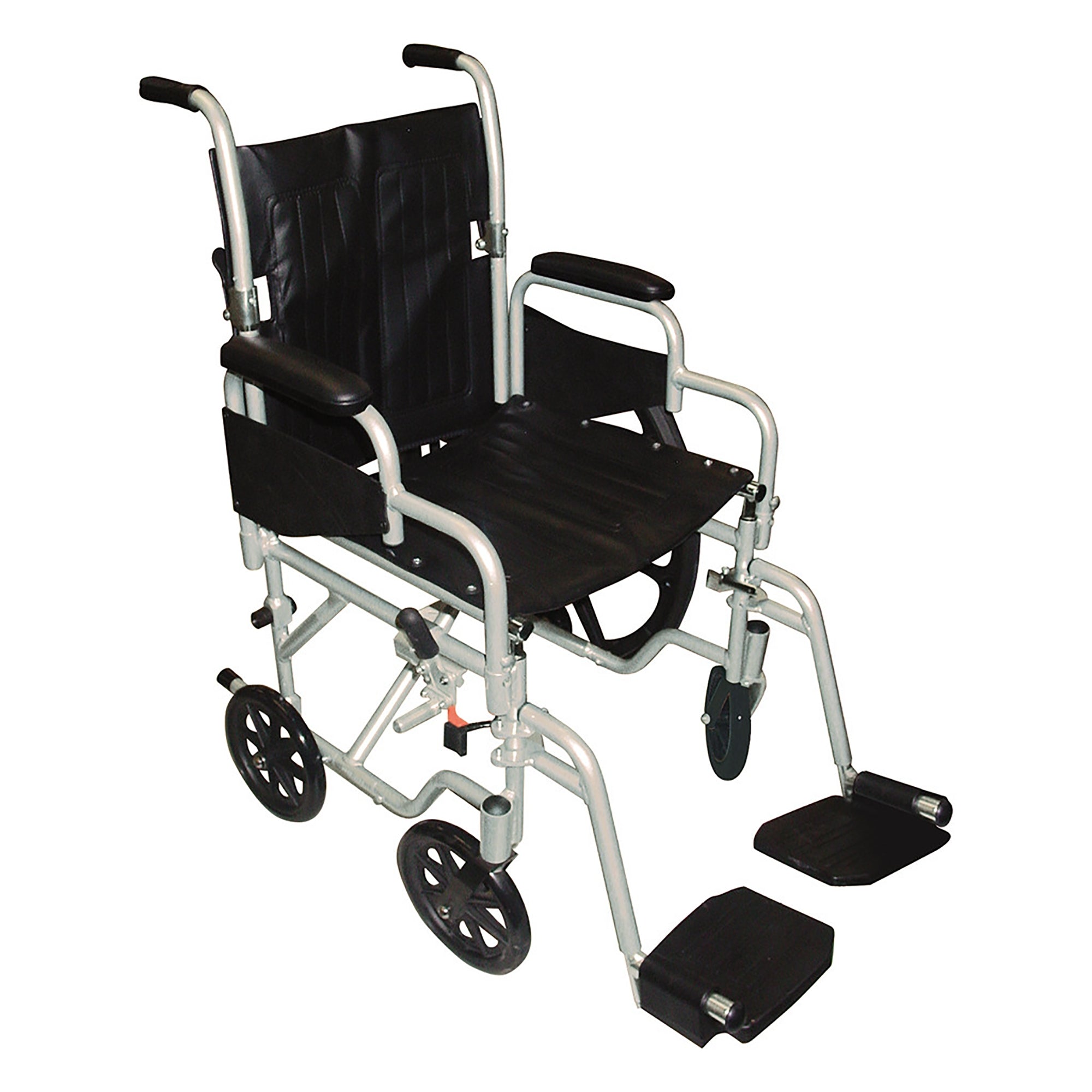 drive Poly-Fly High Strength Lightweight Wheelchair / Flyweight Transport Chair, Black with Silver Finish