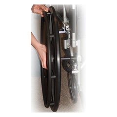 drive Poly-Fly High Strength Lightweight Wheelchair / Flyweight Transport Chair, Black with Silver Finish