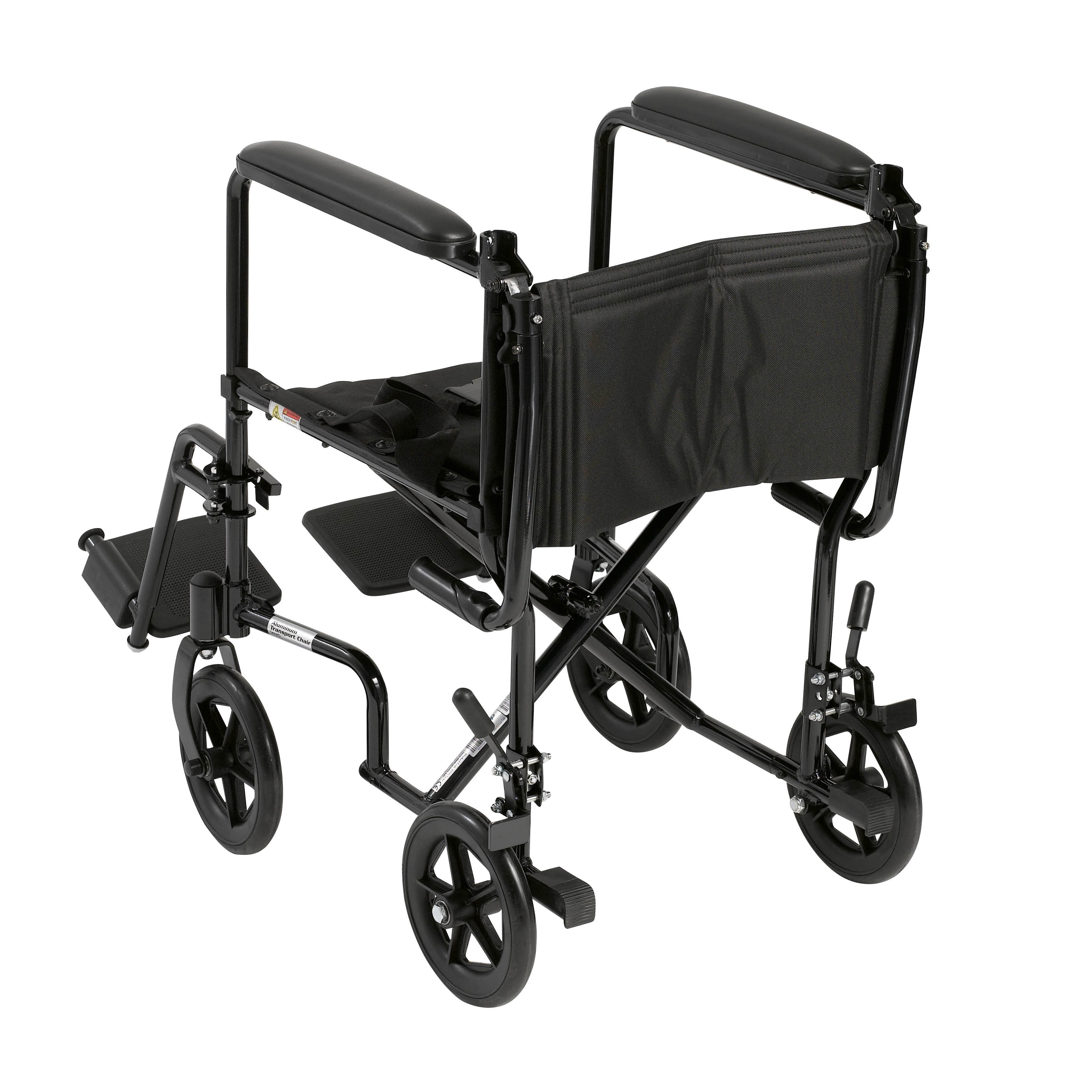 drive Lightweight Transport Chair, Black, 17-Inch Seat Width