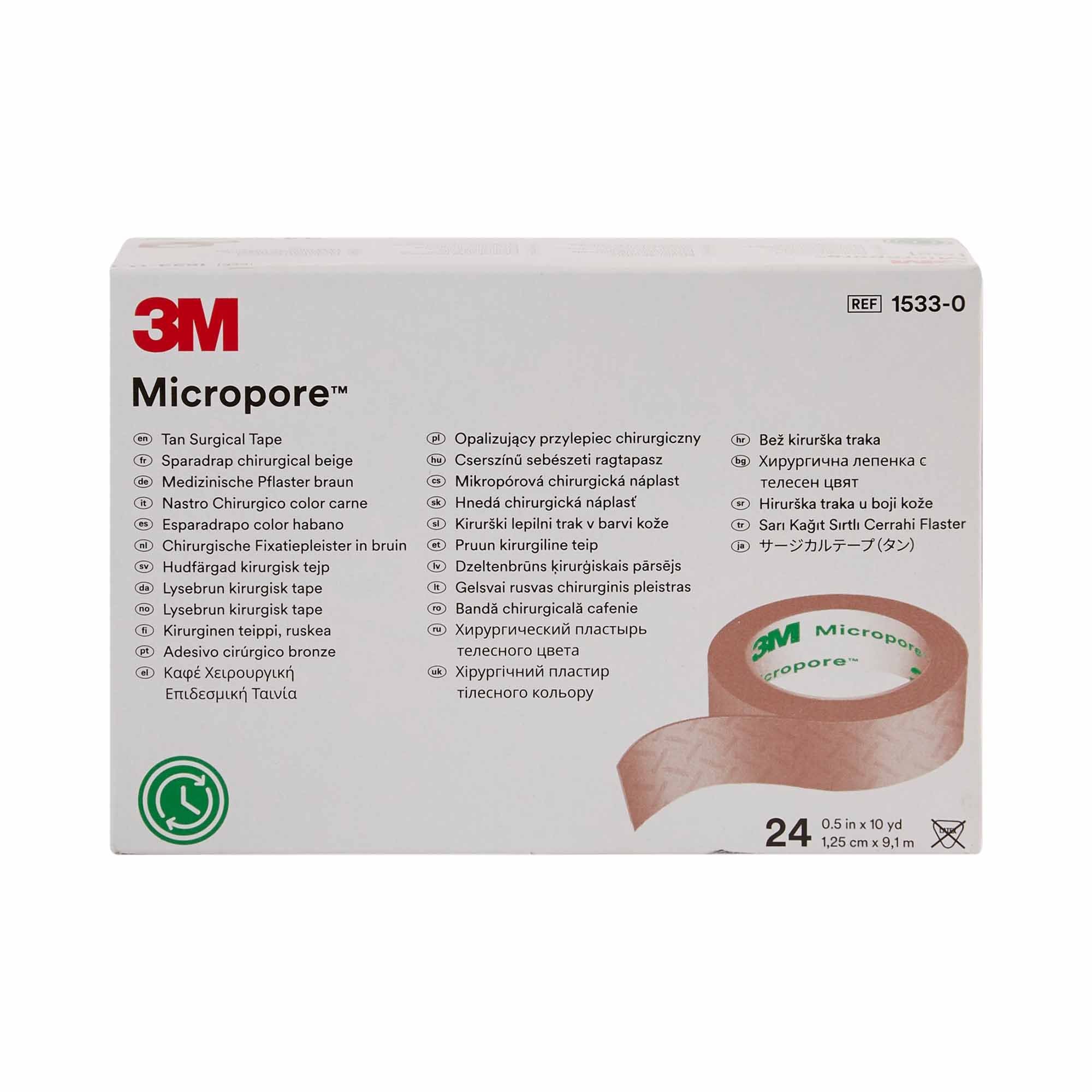 3M Micropore Paper Medical Tape, 1/2 Inch x 10 Yard, Tan