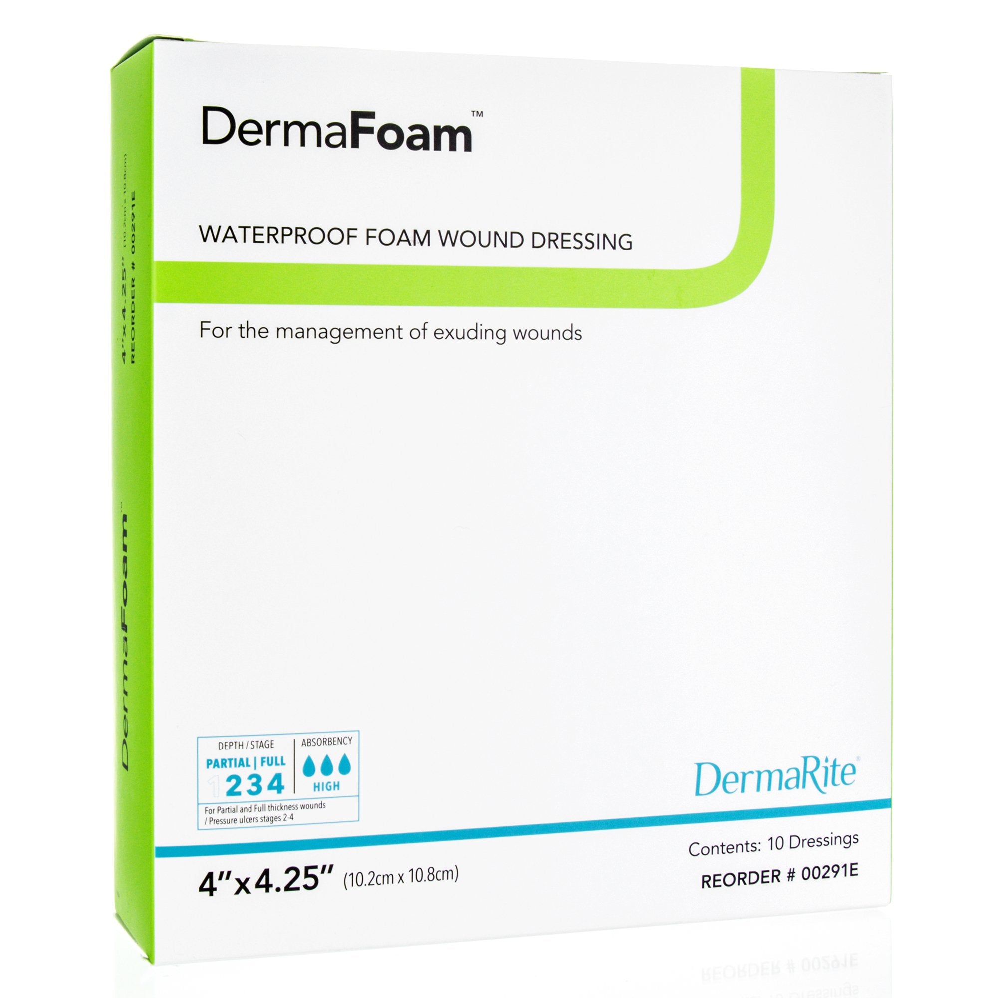 DermaFoam® Nonadhesive without Border Foam Dressing, 4 x 4Â¼ Inch