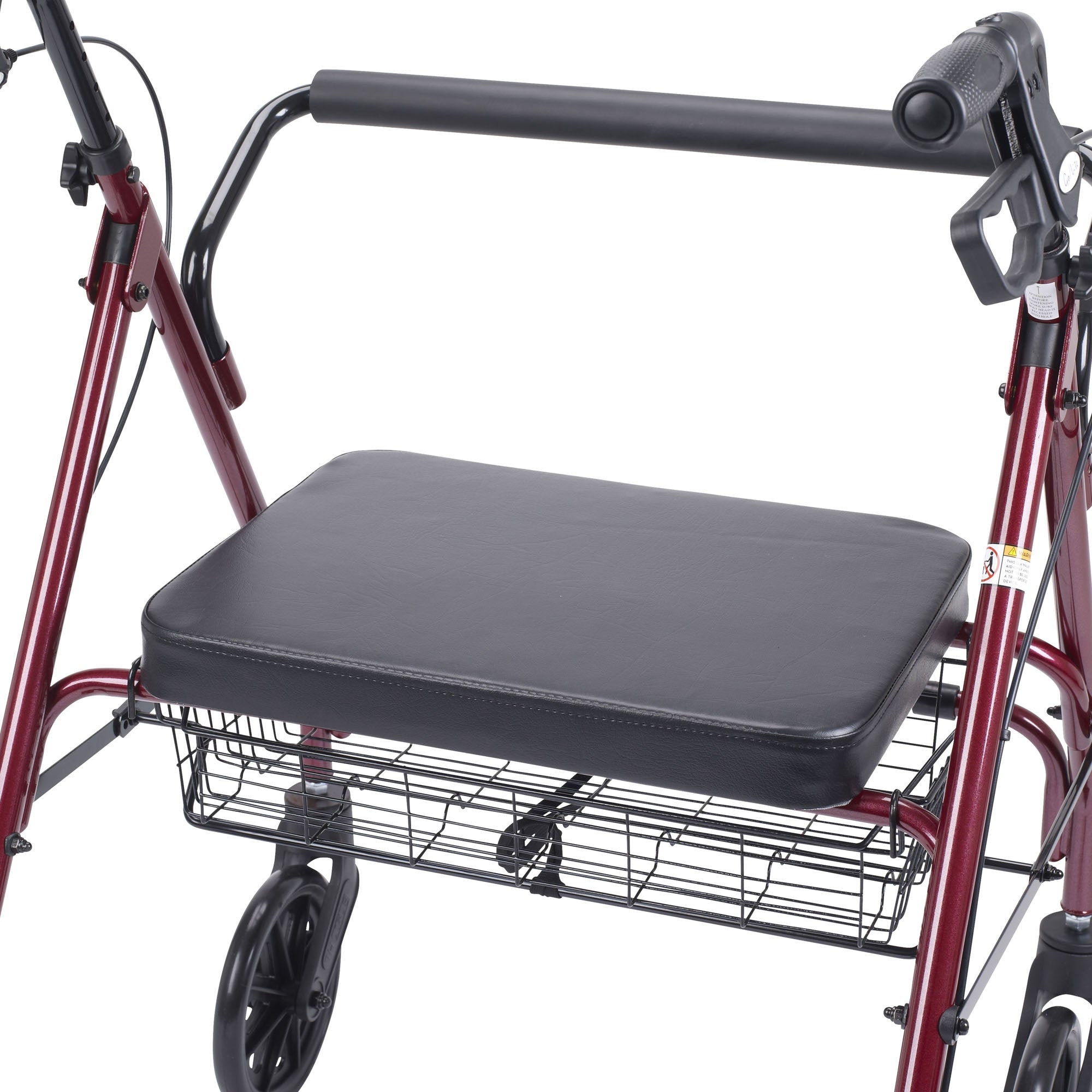 drive Go-Lite Bariatric 4 Wheel Rollator, Red