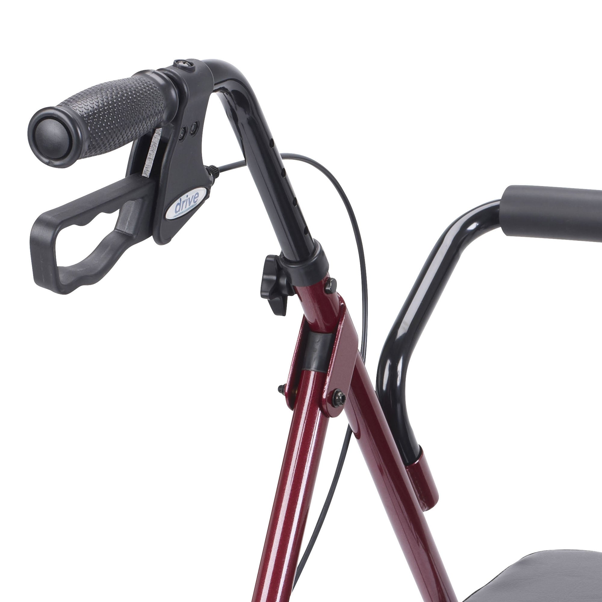 drive Go-Lite Bariatric 4 Wheel Rollator, Red