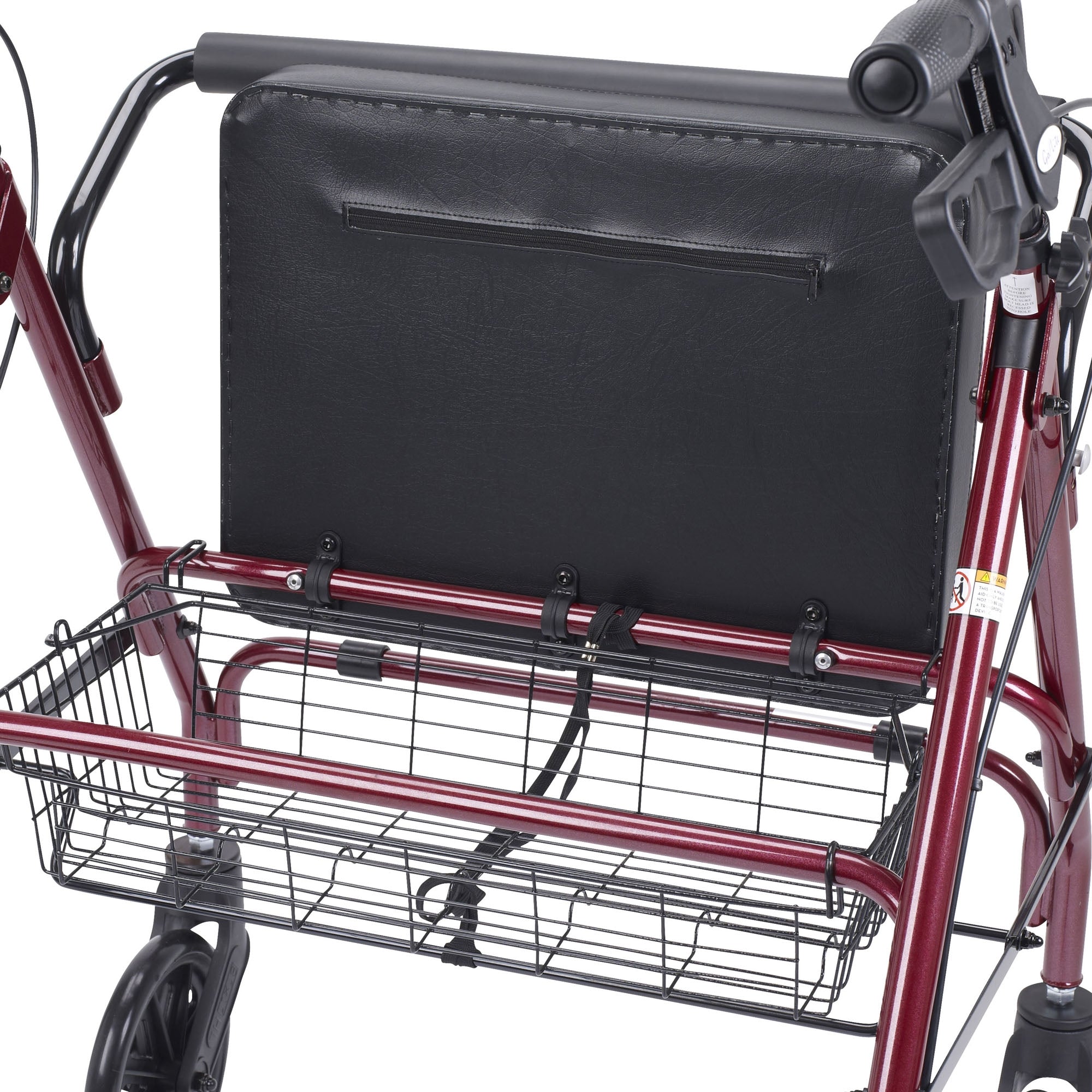 drive Go-Lite Bariatric 4 Wheel Rollator, Red