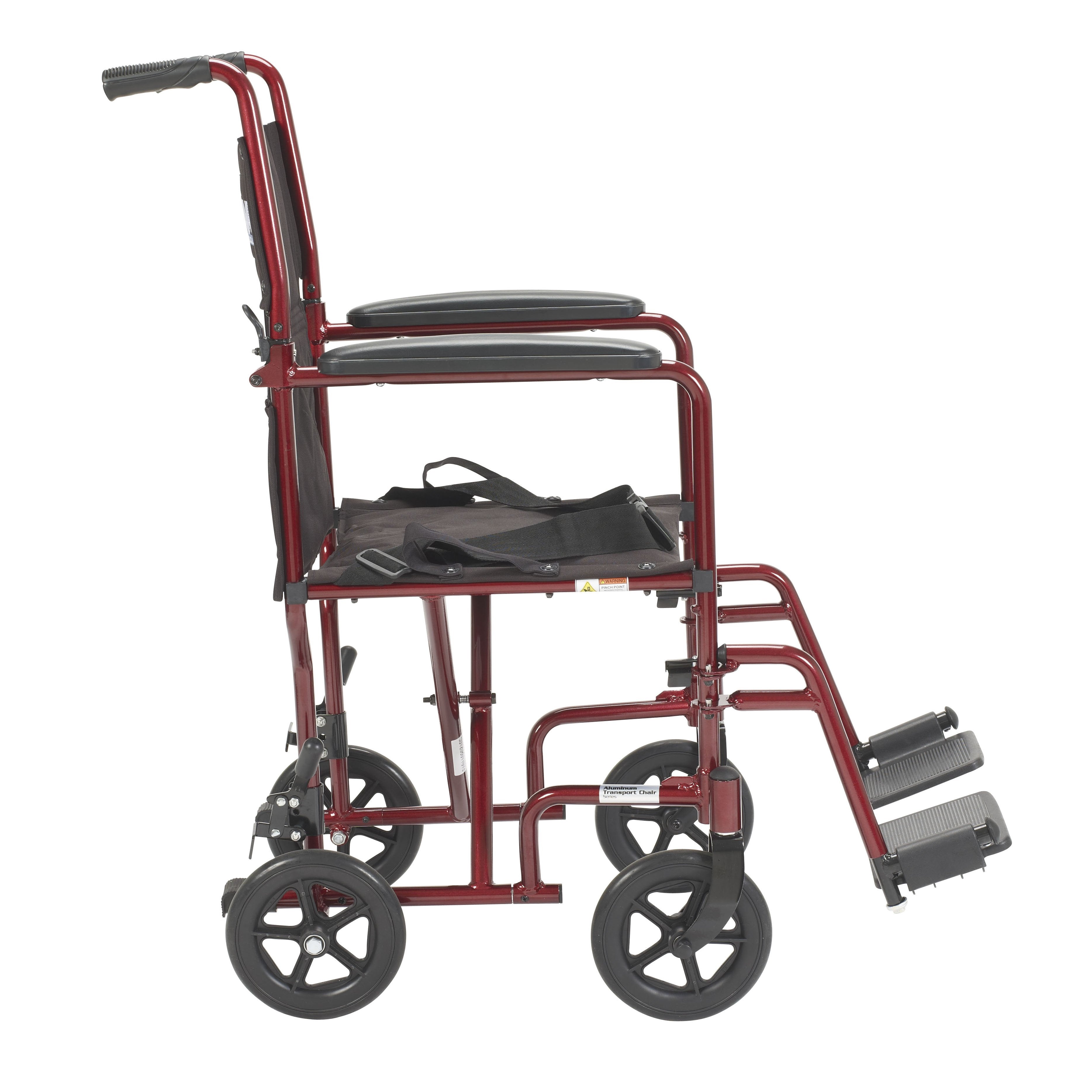 drive Lightweight Transport Chair, Red, 17-Inch Seat Width