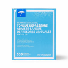 Medline MDS202065 Wood Tongue Depressor, Non-Sterile, 6" Size, Pack Of 10
