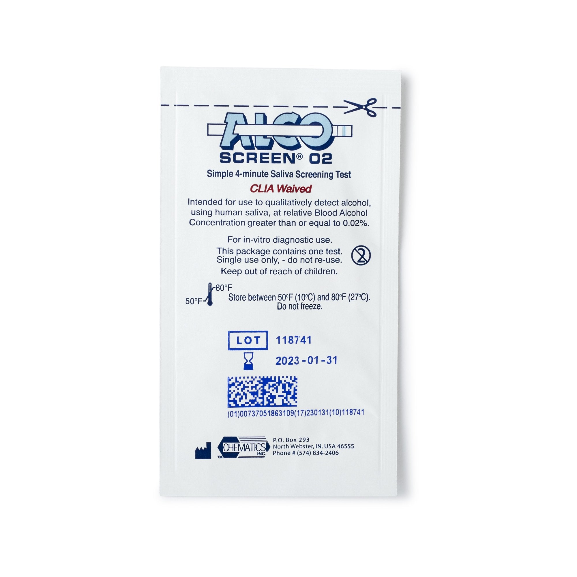 Alco-Screen® .02 Saliva Alcohol Screen Rapid Test
