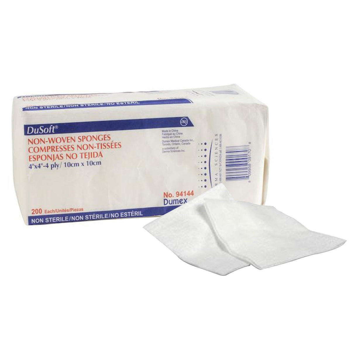 Dusoft NonSterile Nonwoven Sponge, 4 x 4 Inch