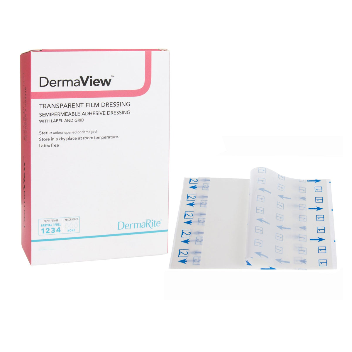 DermaView Transparent Film Dressing, 4 x 5 Inch