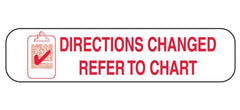 Barkley® "Directions Changed Refer To Chart" Pharmacy Label, 3/8 x 1-5/8 Inch
