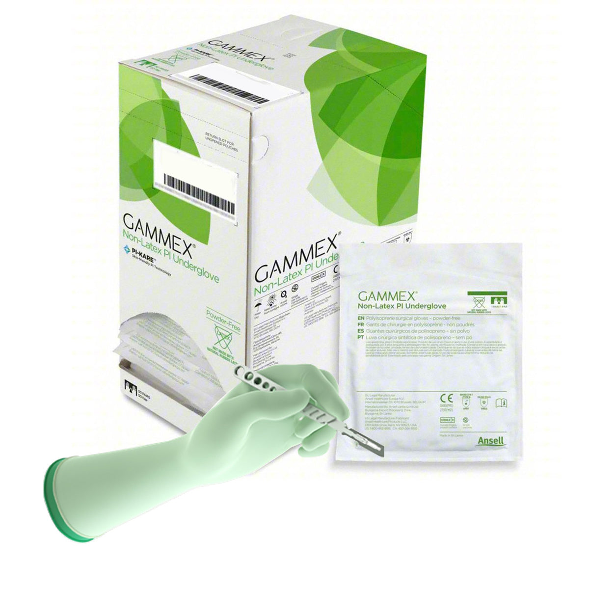 Gammex® Non-Latex PI Polyisoprene Surgical Underglove, Size 6.5, Green