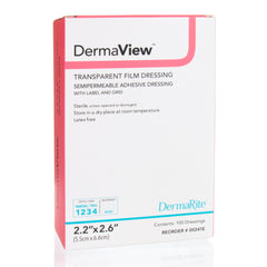 DermaView Transparent Film Dressing, 2-3/5 x 2-1/5 Inch