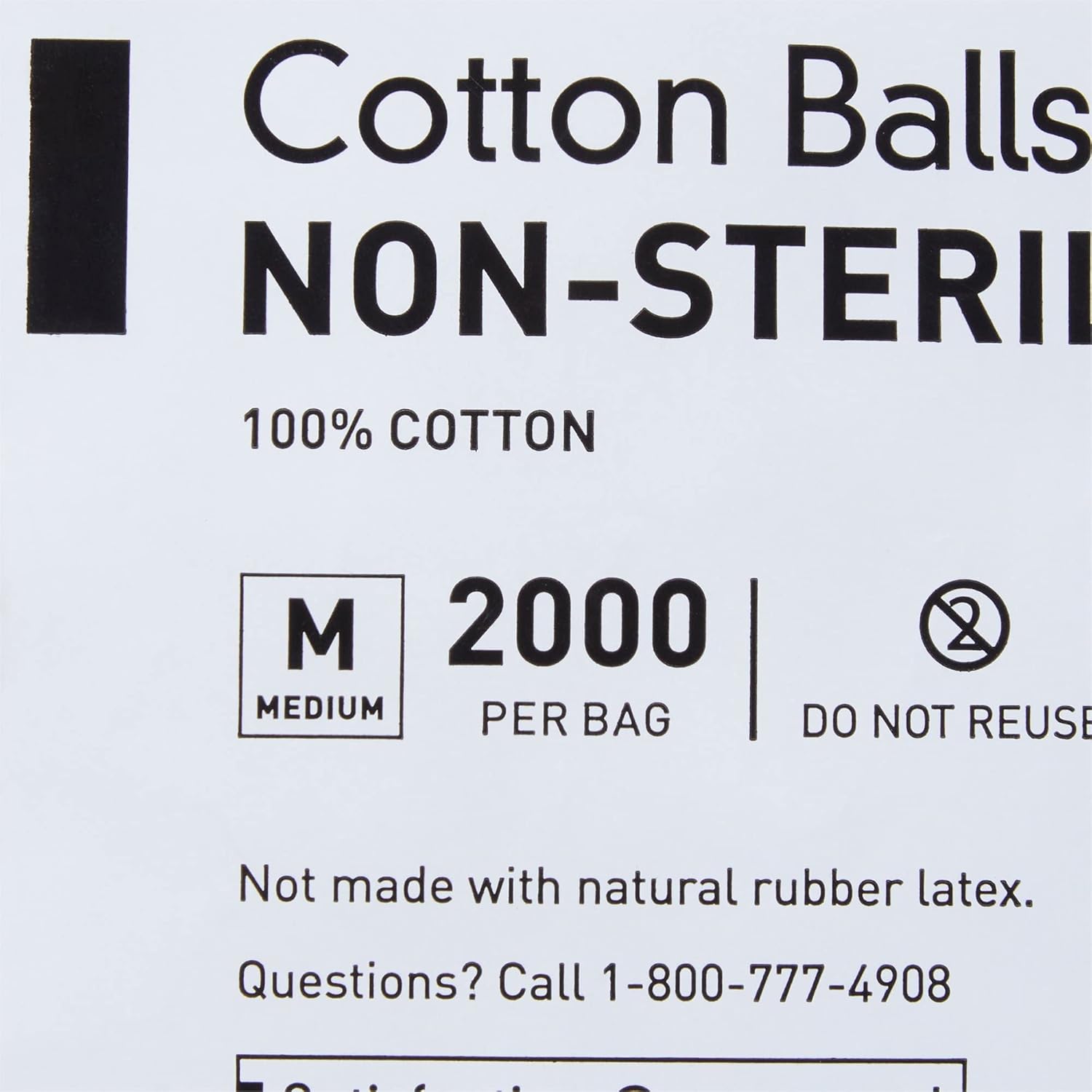 McKesson Cotton Balls, Non-Sterile, Maximum Absorbency, Medium, 2000 Count, 1 Pack