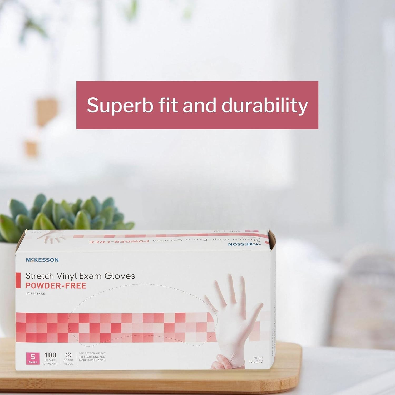 McKesson Vinyl Exam Gloves, Non-Sterile, Powder-Free, Small, 100 Count, 10 Boxes, 1000 Total