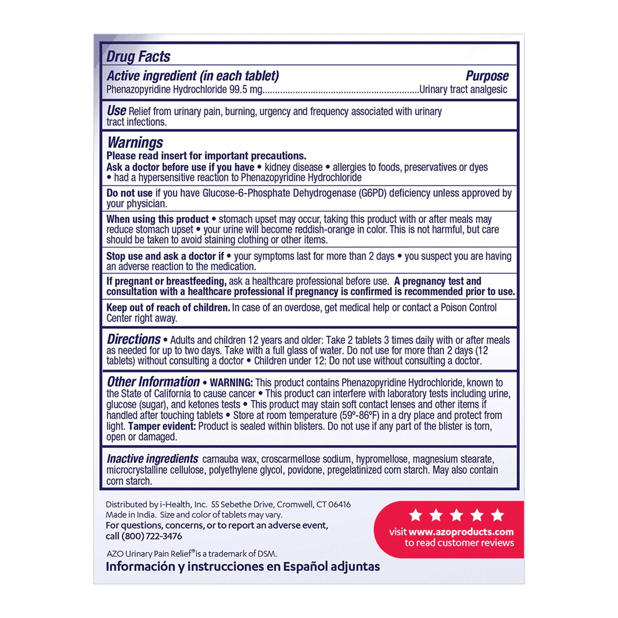 AZO® Phenazopyridine Urinary Pain Relief