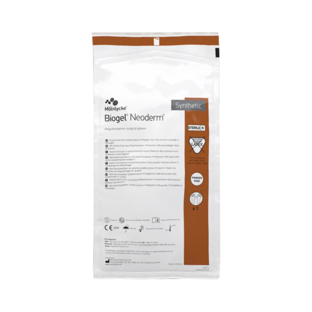 Biogel® NeoDerm® Polyisoprene Surgical Glove, Size 6, Light Brown