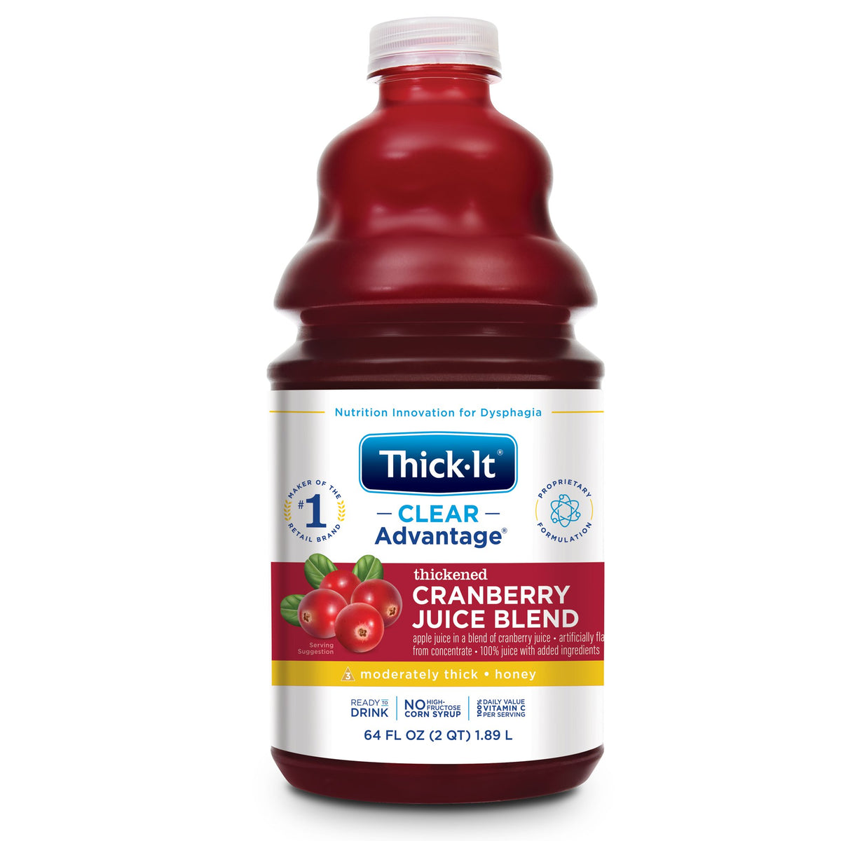 Thick-It® Clear Advantage® Honey Consistency Cranberry Thickened Beverage, 64-ounce Bottle