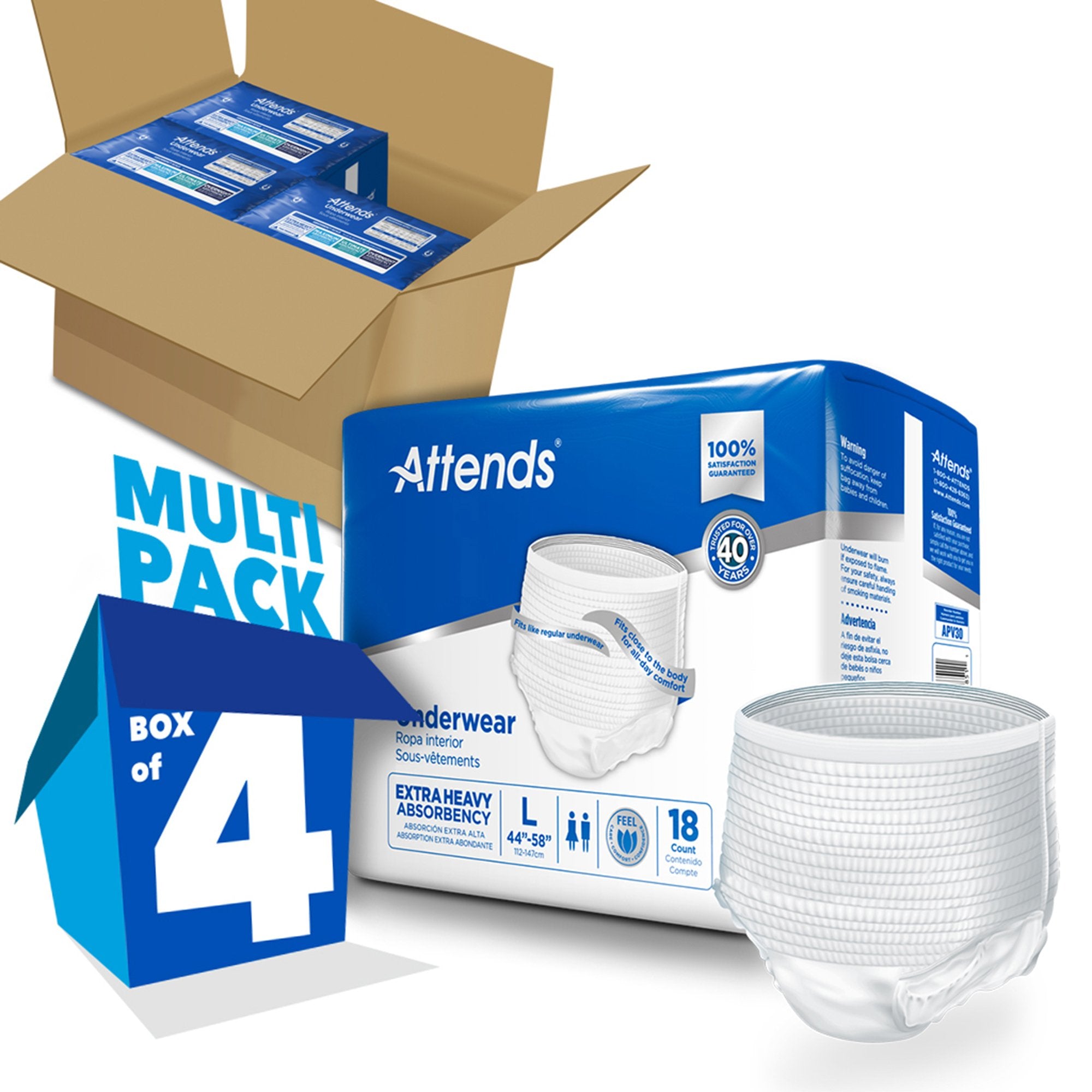 Attends® Care Heavy Absorbent Underwear, Regular