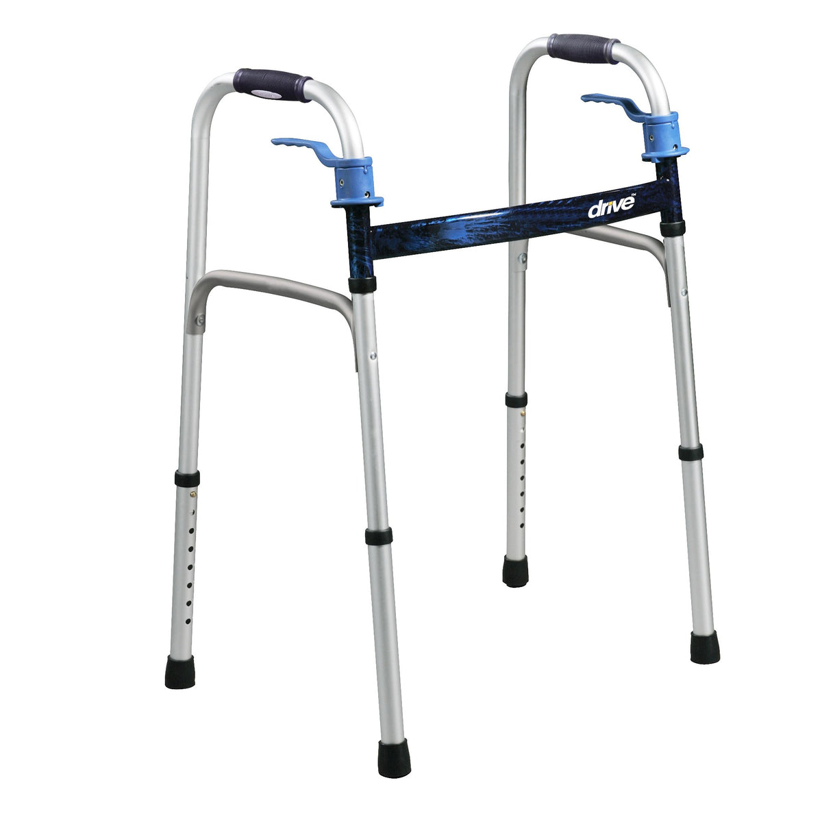drive Deluxe Aluminum Dual Release Folding Walker, 32 â€“ 39 Inch Height
