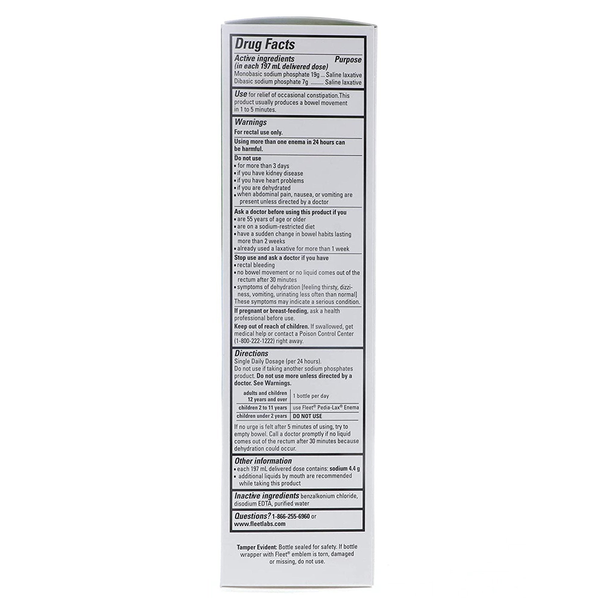 Fleet® Monobasic Sodium Phosphate / Dibasic Sodium Phosphate Enema, 7.8 oz.