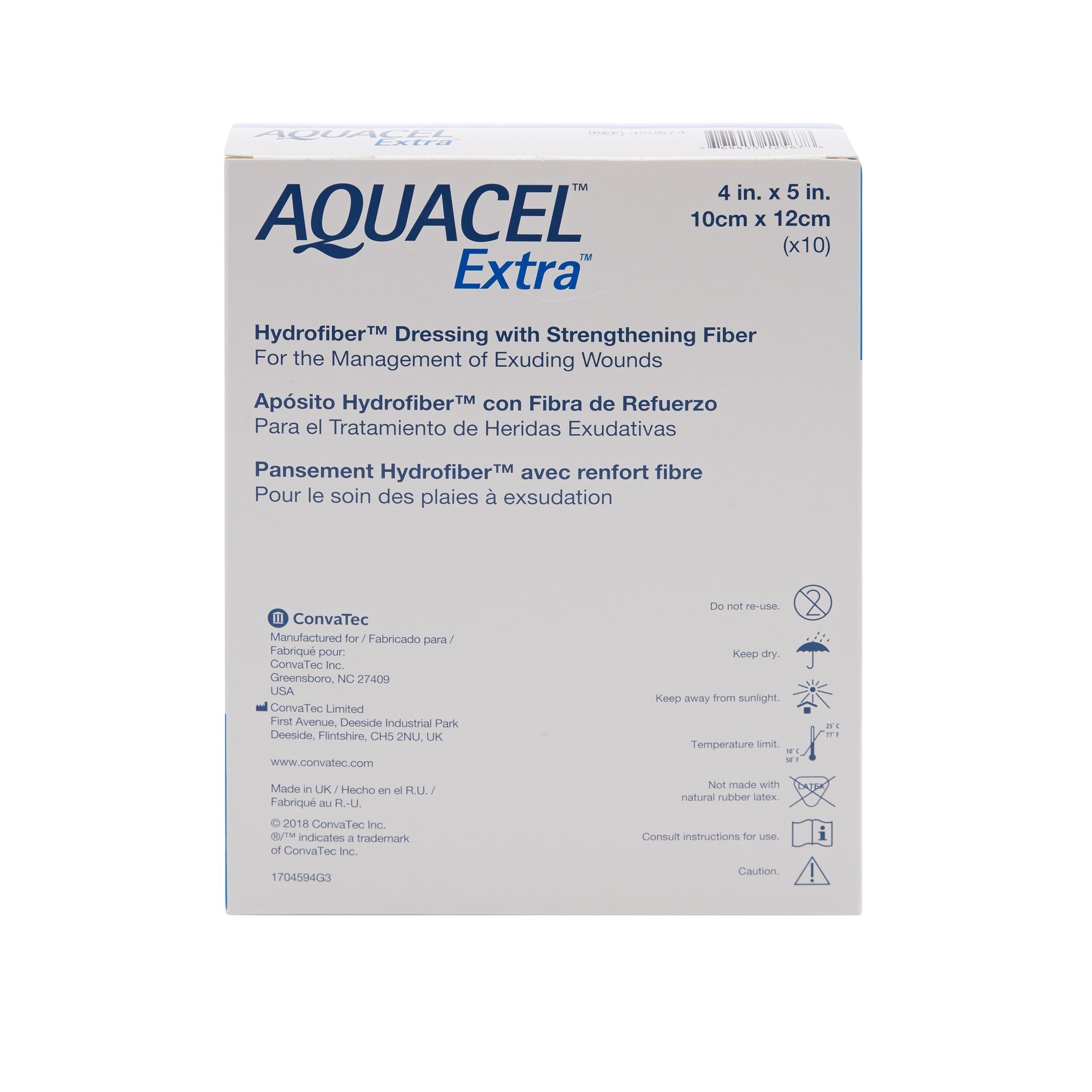Aquacel® Extra Hydrofiber Dressing, 4 x 5 Inch