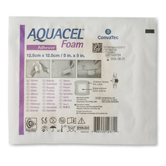 Aquacel® Silicone Adhesive with Border Silicone Foam Dressing, 5 x 5 Inch