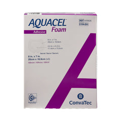Aquacel® Silicone Adhesive with Border Silicone Foam Dressing, 7 x 8 Inch