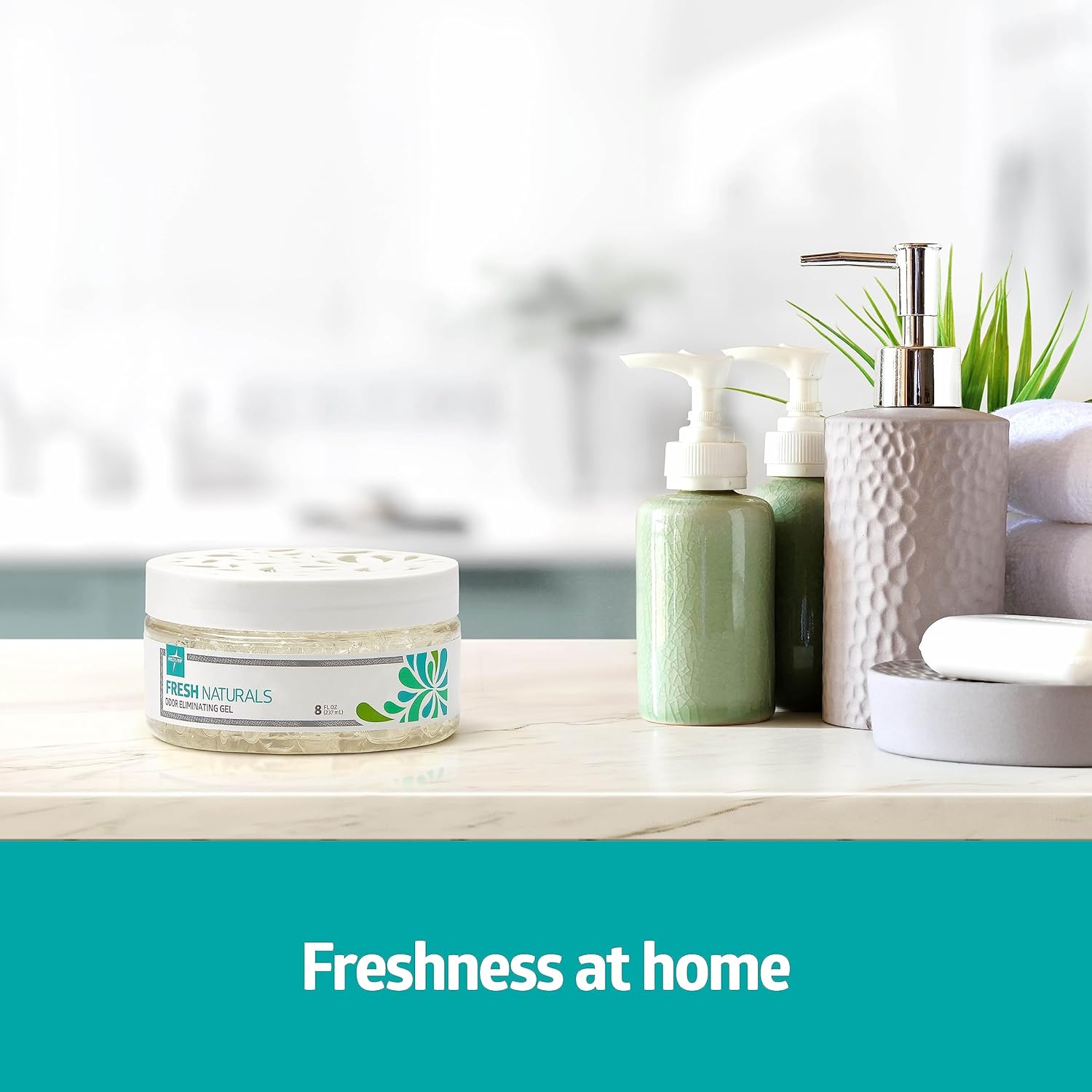Medline Naturally Fresh Odor Eliminator Gel Beads, Neutral Scent with Eucalyptus & Clove, Air Freshener for Home, 8 oz. Ja