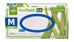 Medline AloeTouch Ice Nitrile Exam Gloves, 200 Count, Medium,