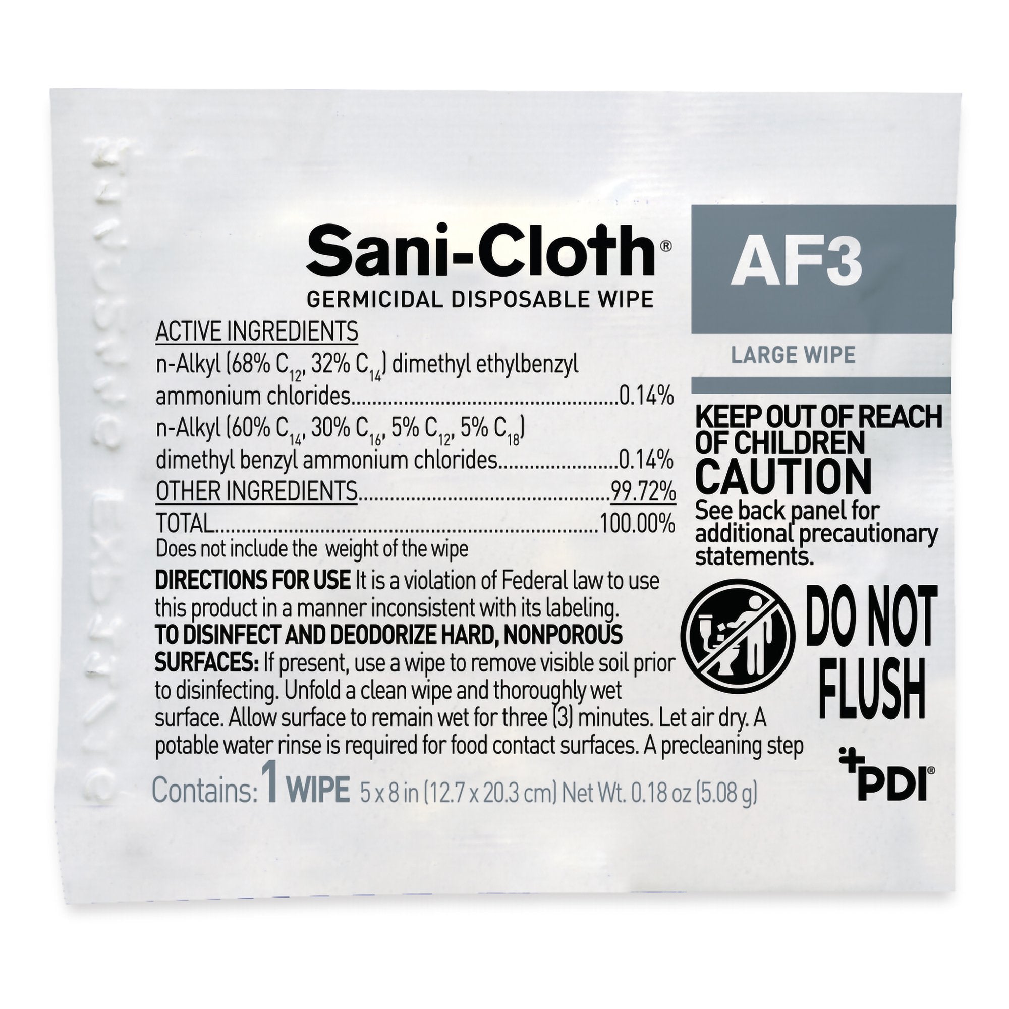 Sani-Cloth® AF3 Surface Disinfectant Cleaner Wipe, Large Individual Packet