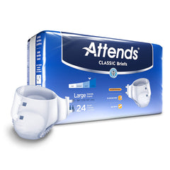 Attends® Classic Adult Heavy-Absorbent Incontinence Brief, Large, White